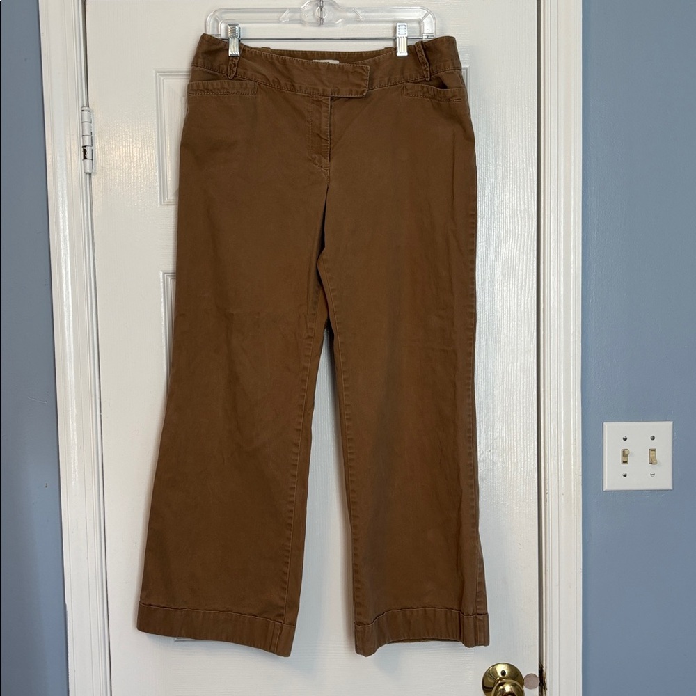 LOFT Petite Tan Wide Leg Low Rise Pants 12P